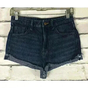 H & M Womens Size 6 Blue High Waist Short Cuffed Jean Shorts